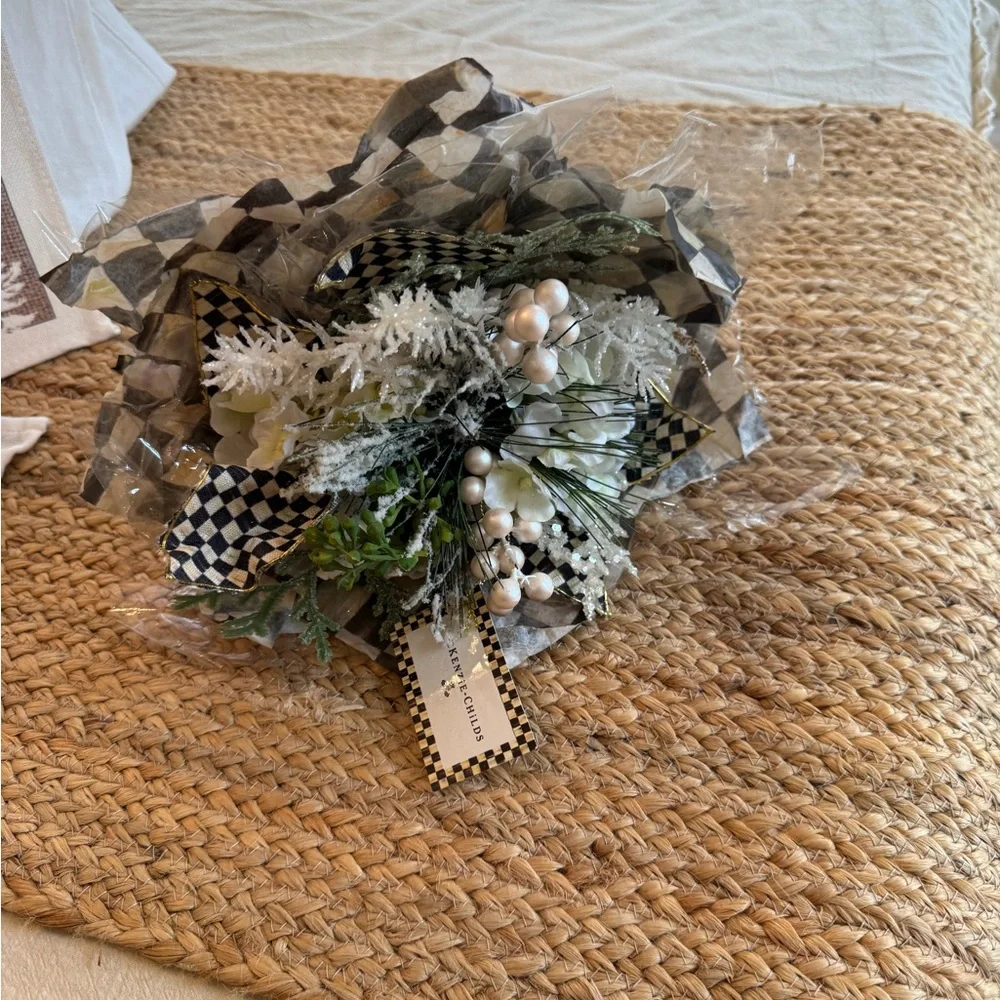 MacKenzie-Childs Black and White Checkered Faux Floral Bouquet